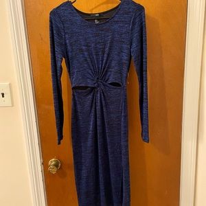 Blue, long sleeve dress.